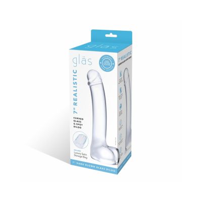 7 Realistic Curved Glass G spot Dildo