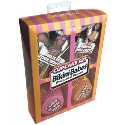 Bikini Babes Cupcake Set Wrappers Toppers