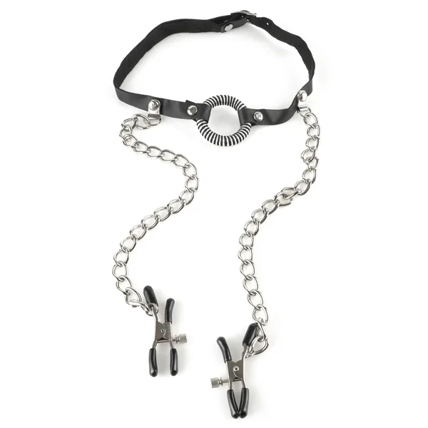 Fetish Fantasy O-Ring Gag Nipple Clamps — image 11 of 15