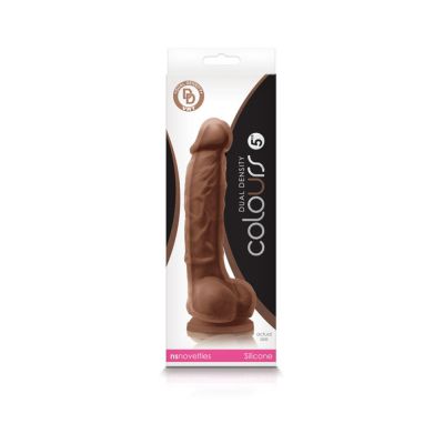 Colours Dual Density 5in Dildo Brown