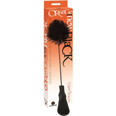 The 9 s Orange Is The New Black Riding Crop Tickler Black Feather Crop