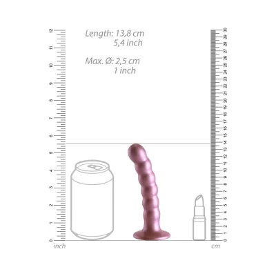 Realistic Dildos Shots Ouch Beaded Silicone 5 In G spot Dildo Rose Gold
