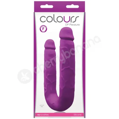 Colours Dp Pleasures Purple Double Penetration Realistic Silicone Dildo