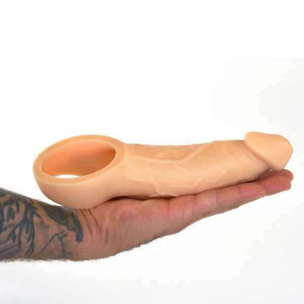 9 Inch Realistic Performance Penis Sleeve Natural Silicone Girth Enhancer