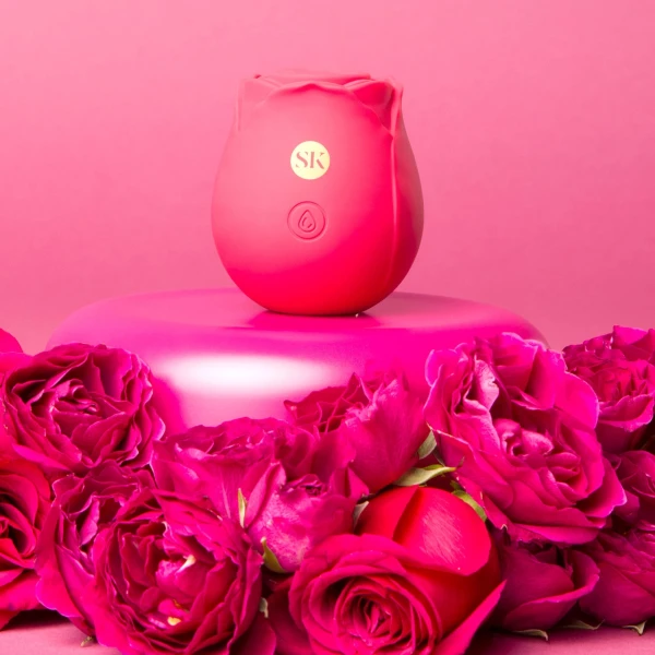 Secret Kisses Rosegasm Rechargeable Silicone Clitoral Pressure Wave Stimulator - Red