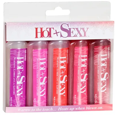Hot Sexy Warming Lubricant 1 oz Bottle Asst Flavors Pack of 5