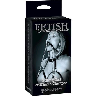 Fetish Fantasy Series Limited Edition O ring Gag And Nipple Clamps Black