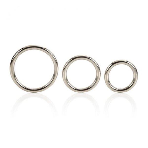 Silver Metal Cock Ring Set 3 Pack by Cal Exotics