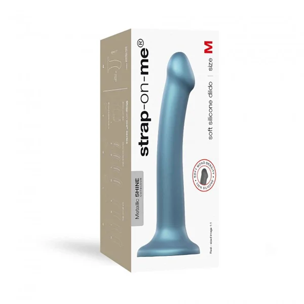 Strap-on-Me Silicone Suction Cup Dildo - Metallic Blue