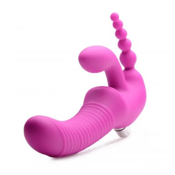 Strap U Regal Rider Vibrating Strapless Strap On Triple Stimulator