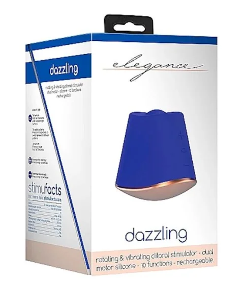 Rotating & Vibrating Clitoral Stimulator - Dazzling - Blue