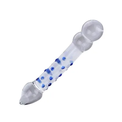 Lucent Blue Balls Glass Massager 7 4 Inch