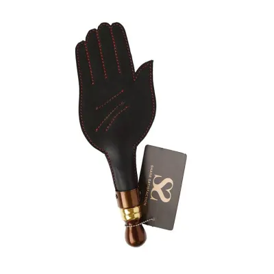 Bound X Leather Hand Paddle With Bronze Metal Handle