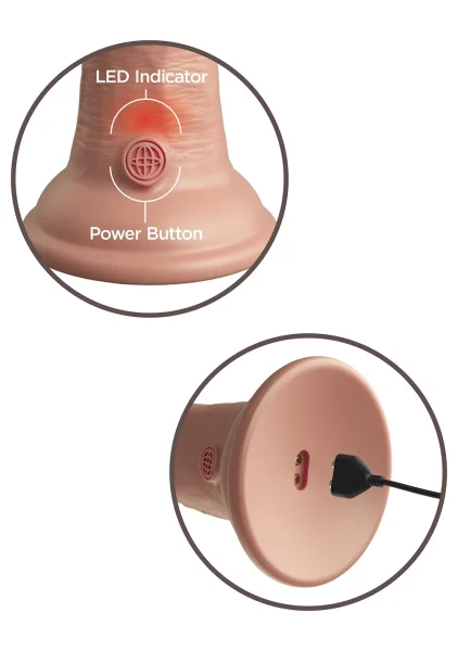 King Cock Elite 6 Inch Dual Density Vibrating Cock Flesh Brown — image 5 of 22