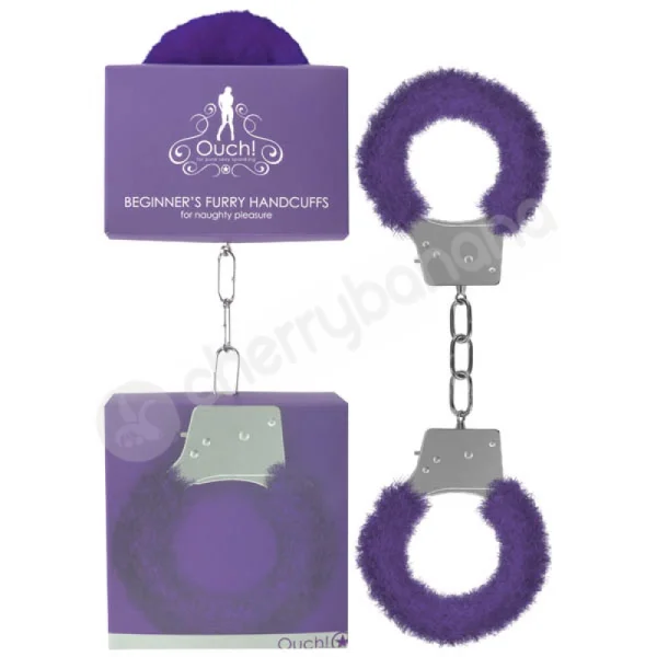 Ouch Purple Beginner's Furry Handcuffs