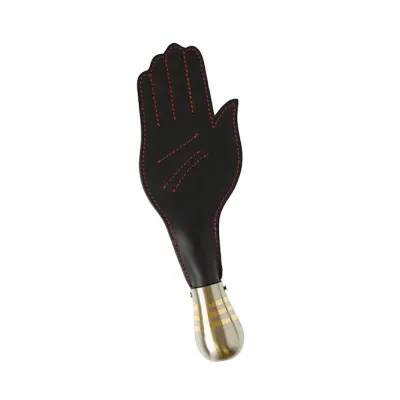 Bound X Leather Hand Paddle With Bulb Handle
