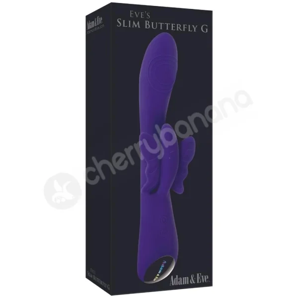 Adam & Eve Eve's Slim Butterfly Purple G-Spot Vibrator With Clitoris Stimulator