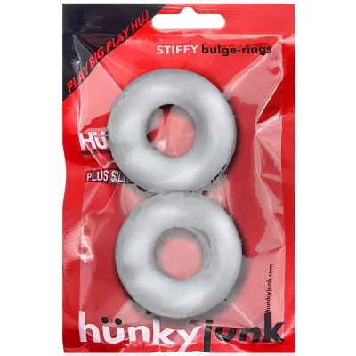 Hunky Junk Stiffy 2 Pc Bulge Cockrings Clear Ice