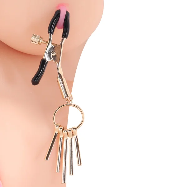 Sex & Mischief Verge Nipple Clamps By Sportsheets - Gold & Black