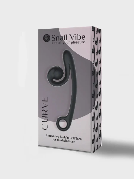 Snail Vibe Curve Silicone Rechargeable Waterproof Dual Stimulation Vibrator - Purple