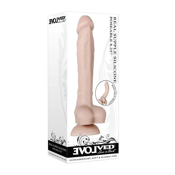 Real Supple Poseable 8.25" Silicone Dildo By Evolved Novelties - Vanilla