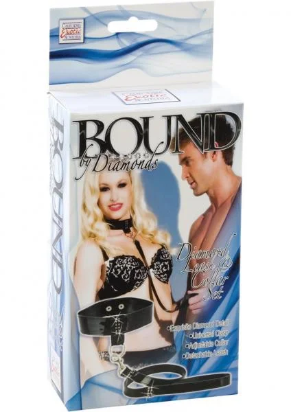 Bound By Diamonds Diamond Leash and Collar Set Black