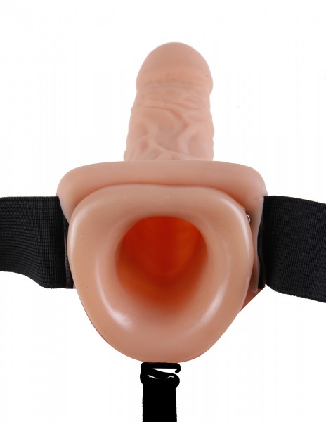11" Vibrating Hollow Strap-On