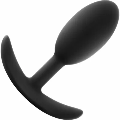 Luxe Wearable Silicone Vibra Slim Butt Plug by Blush Medium Black