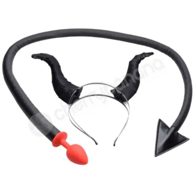 Tailz Devil Tail Anal Plug Horn Ears Set