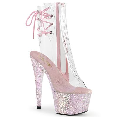 7 inches Heel 2 3 4 inches PF Open Toe Heel Ankle Boot Side Zip