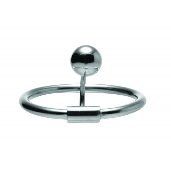 Halo Urethral Plug With Glans Ring Steel Silver