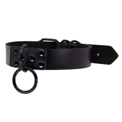 Love In Leather Black Hardware Faux Leather Choker