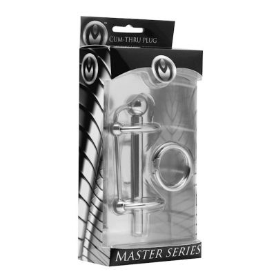 Excrucio Ringed Cum thru Urethral Plug Silver