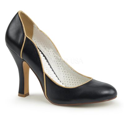 4 inches Heel Pump W Wavy Gold Trim Topline