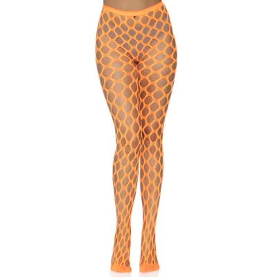 Jumbo Pothole Net Tights Neon Orange One Size