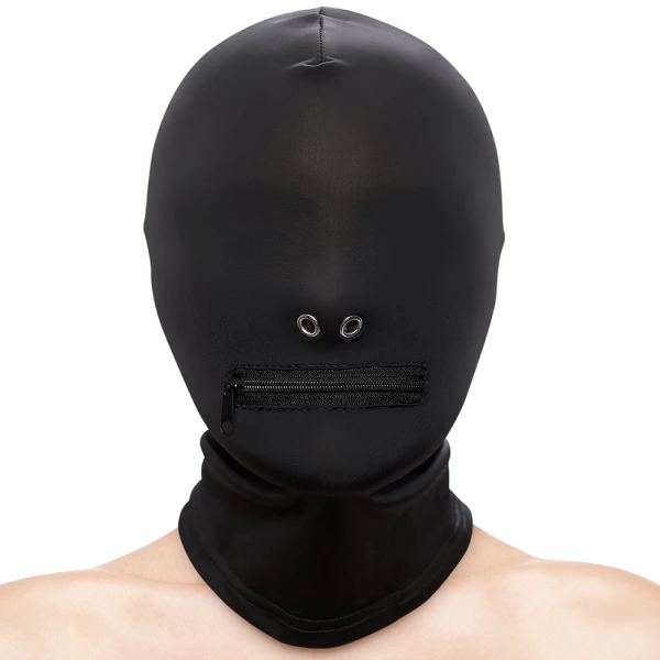 Fetish & Fashion Zippered Mouth Hood By NS Novelties - Black