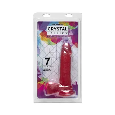Crystal Jellies 7 Inch Realistic Cock With Balls 7 Inch
