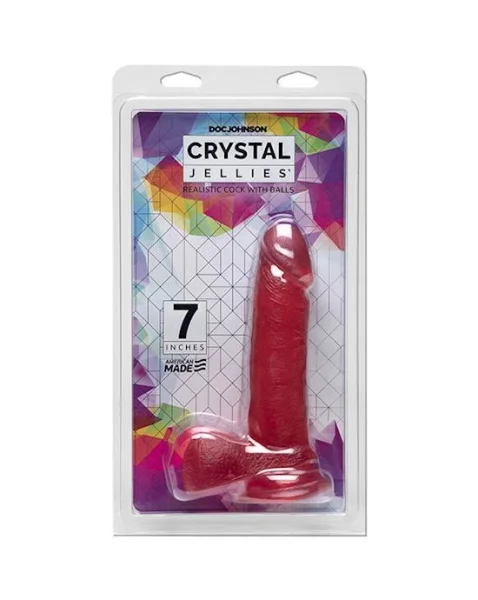 Crystal Jellies 7 Inch Realistic Cock With Balls - 7 Inch