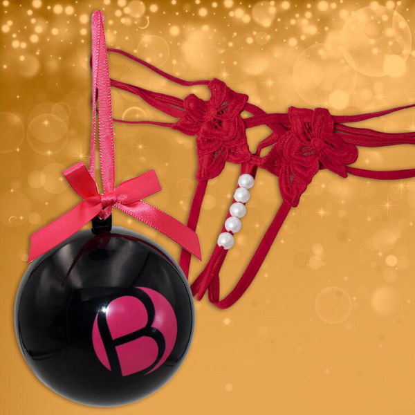 Bondara Christmas Bauble With Secret Red Crotchless G-String