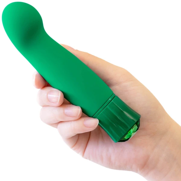 Oh My Gem Enchanting Rechargeable Waterproof Silicone Warming G-Spot Vibrator By Blush - Emerald