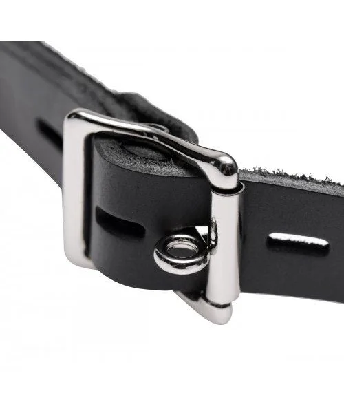 Feeder Locking Open Mouth Gag Black Leather O/S