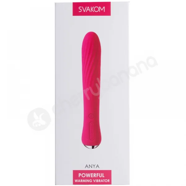 Svakom Anya Pink 7.7" Powerful Ribbed & Warming Whisper Quiet Vibrator