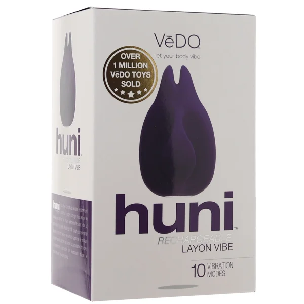 Huni Rechargeable Waterproof Silicone Lay-On Clitoral Vibrator by VeDO - Deep Purple