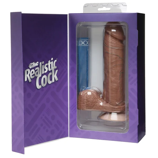 The Realistic Cock 8 Inch Dildo Flesh Brown — image 13 of 14