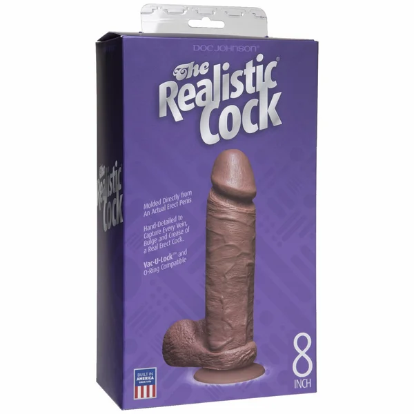 The Realistic Cock 8 Inch Dildo Flesh Brown — image 14 of 14