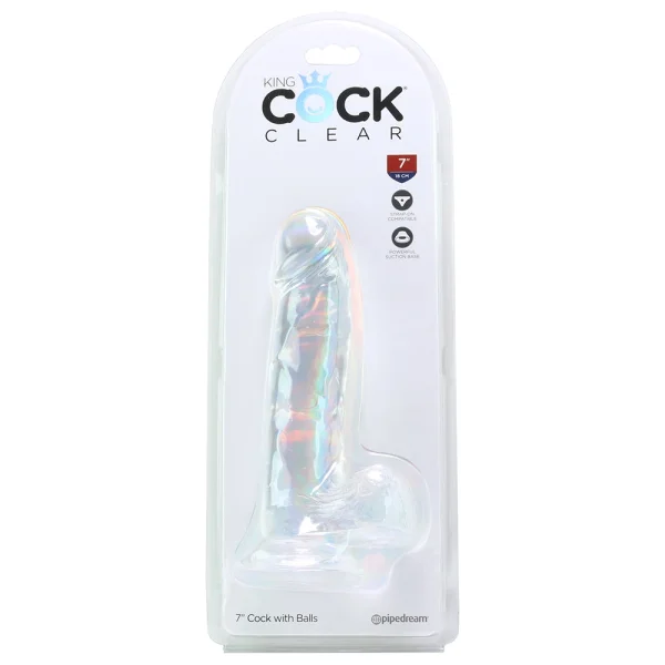 King Cock Clear 7'' Cock with Balls