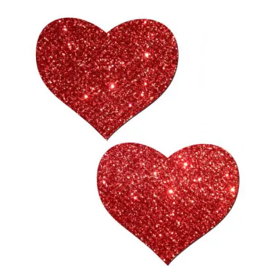 Heart Red Glitter Pasties O S
