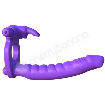 Fantasy C ringz Purple Silicone Double Penetrator Rabbit Cockring