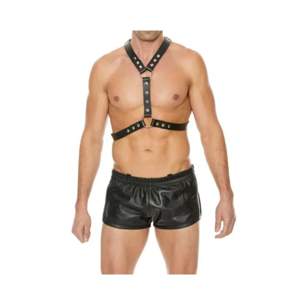 Premium Leather Harness With Metal Snaps Black — image 5 of 8