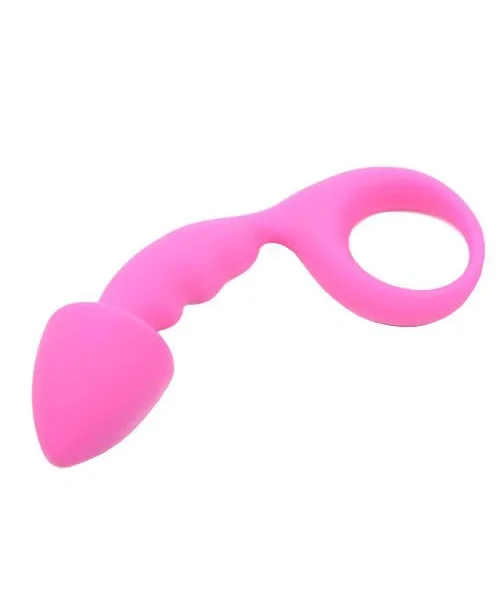 Pink Silicone Curved Comfort Butt Plug
